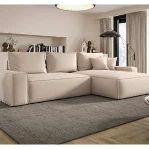 Hoekbank MONA met slaapfunctie ARAGON 03 beige rechts L-vormige bank met opbergruimte woonkamerbank slaapbank met opbergruimte Hoekbank MONA met slaapfunctie ARAGON 03 beige rechts L-vormige bank met opbergruimte woonkamerbank slaapbank met opbergruimte