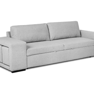 Slaapbank 3 zitplaatsen Grijs chaise longue omkeerbaar rechts/linksche met 2 poefs (248 x 117 x 90 cm) – AVERY Slaapbank 3 zitplaatsen Grijs chaise longue omkeerbaar rechts/linksche met 2 poefs (248 x 117 x 90 cm) – AVERY