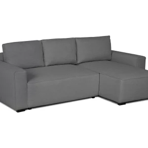 Slaapbank 3 zitplaatsen Grijs – chaise longue omkeerbaar rechts/linksche met geïntegreerde opbergruimte (239 x 157 x 91 cm) – JADE Slaapbank 3 zitplaatsen Grijs – chaise longue omkeerbaar rechts/linksche met geïntegreerde opbergruimte (239 x 157 x 91 cm) – JADE