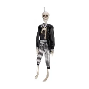 Hangend skelet Prisoner zwart-wit 9 x 5,5 x H 40 cm Hangend skelet Prisoner zwart-wit 9 x 5,5 x H 40 cm