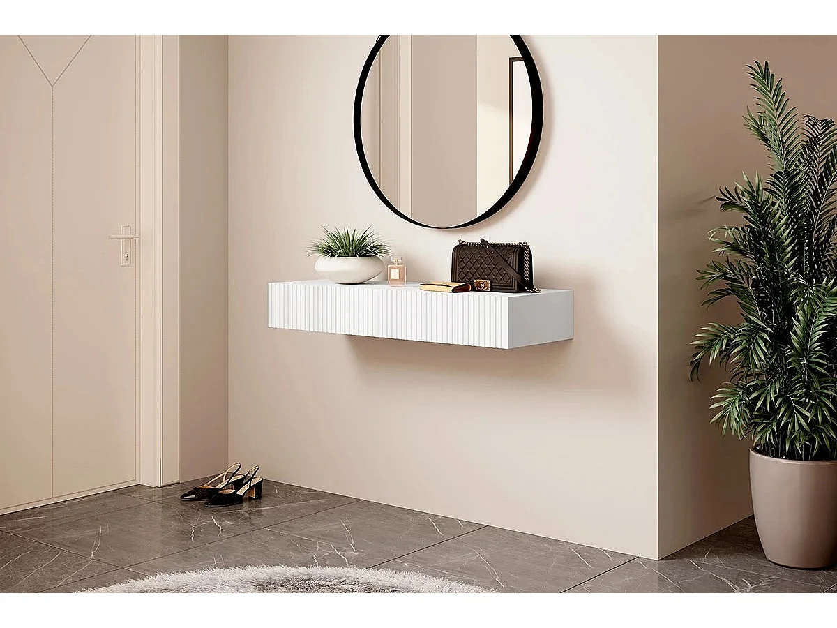 Hangende console 2 witte laden 100x41 cm
