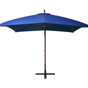 Gryndis Zweefparasol met paal 3×3 m massief vurenhout azuurblauw Gryndis Zweefparasol met paal 3×3 m massief vurenhout azuurblauw