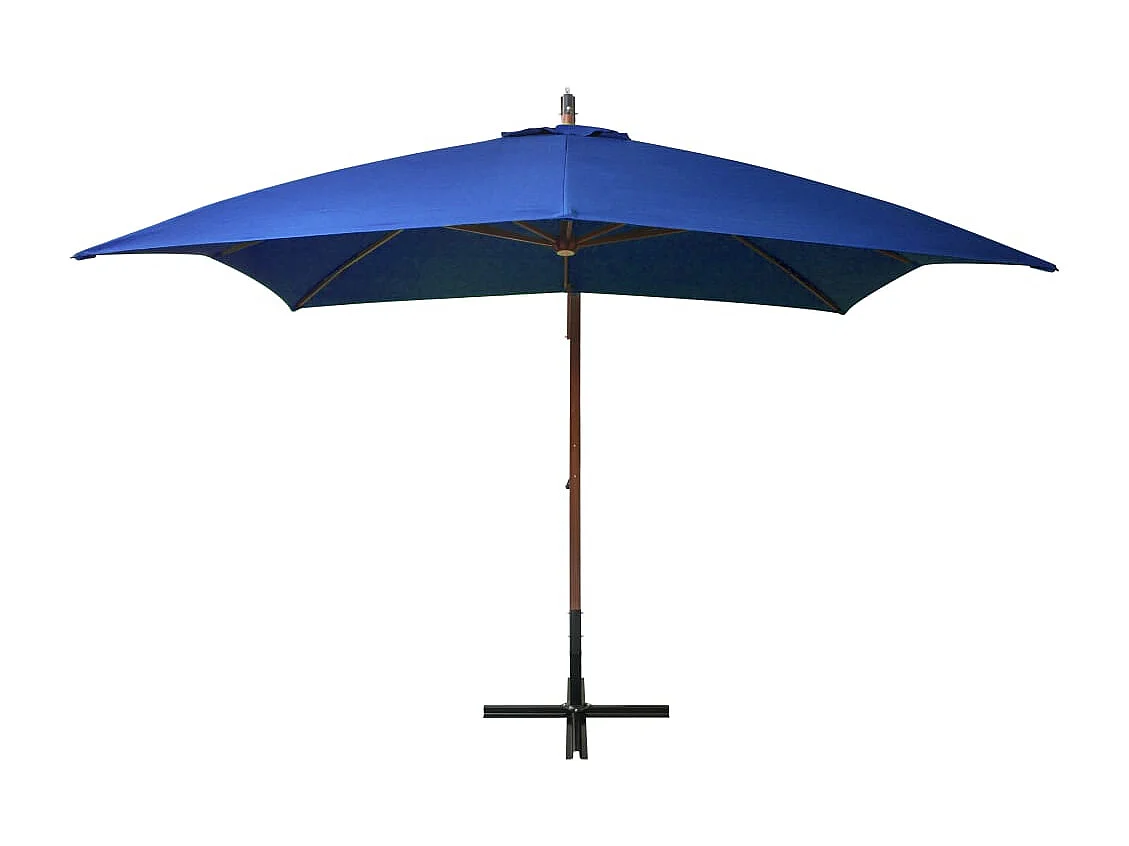 Gryndis Zweefparasol met paal 3x3 m massief vurenhout azuurblauw