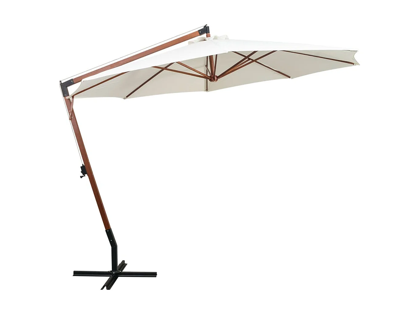 Gryndis Zweefparasol met houten paal 350 cm wit