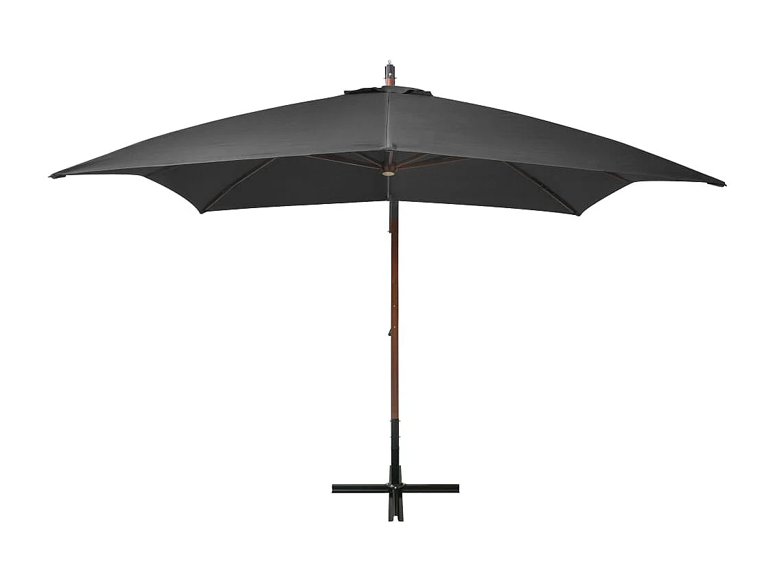 Gryndis Zweefparasol met paal 3x3 m massief vurenhout antracietkleurig