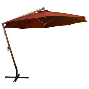 Gryndis Zweefparasol met paal 3,5×2,9 m massief vurenhout terracotta Gryndis Zweefparasol met paal 3,5×2,9 m massief vurenhout terracotta