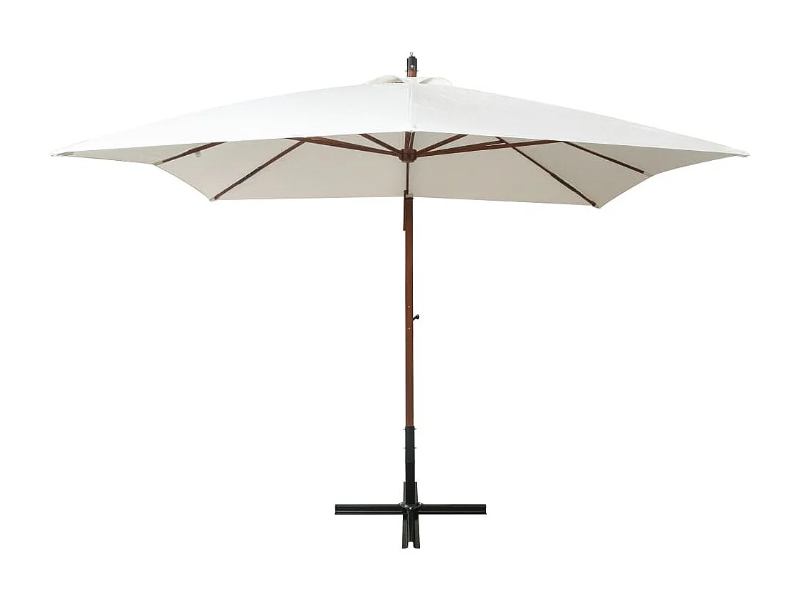 Gryndis Zweefparasol met houten paal 300x300 cm wit