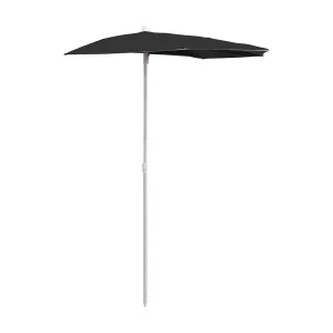 Hancock  Parasol half met paal 180×90 cm zwart