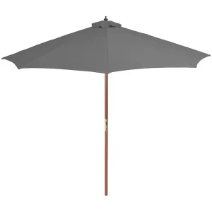 Highlands Ranch Parasol met houten paal 300 cm antraciet Highlands Ranch Parasol met houten paal 300 cm antraciet