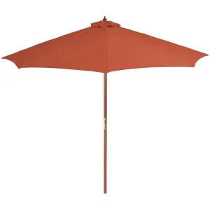 Highlands Ranch Parasol met houten paal 300 cm terracotta Highlands Ranch Parasol met houten paal 300 cm terracotta