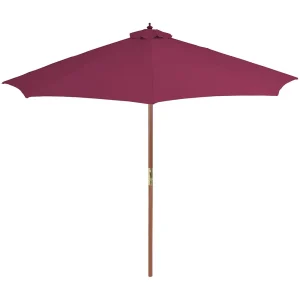 Highlands Ranch Parasol met houten paal 300 cm bordeauxrood Highlands Ranch Parasol met houten paal 300 cm bordeauxrood