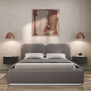 Gestoffeerd bed 140×200 met chenille bekleding – Bruin – COMOVES Gestoffeerd bed 140×200 met chenille bekleding – Bruin – COMOVES