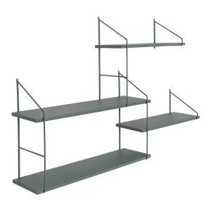 Harlem wandkast wandplank 4 planken groen,zwart. Harlem wandkast wandplank 4 planken groen,zwart.