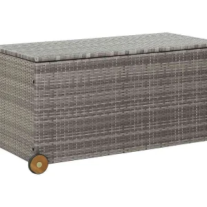 Hallfast  Tuinbox 120x65x61 cm poly rattan lichtgrijs