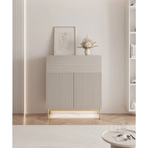 Highkast met 2 deuren – klepvak en LED – kasjmiergrijs – 92 cm – LINEARIS Highkast met 2 deuren – klepvak en LED – kasjmiergrijs – 92 cm – LINEARIS