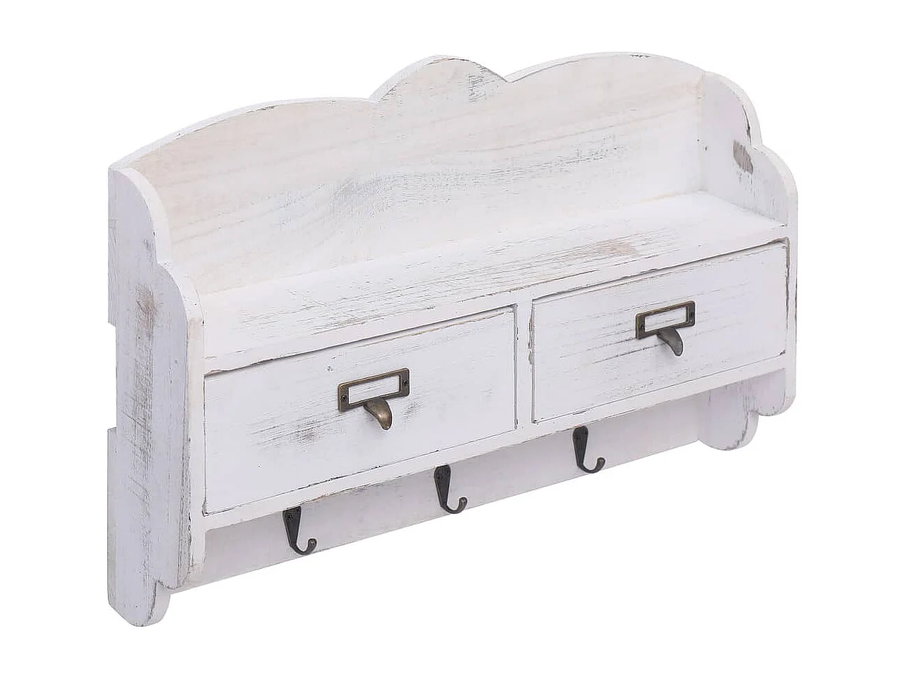 Gryfel Wandkapstok 50x10x34 cm hout wit