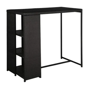 Henry Douglas  5-delige Tuinbarset met kussens poly rattan zwart