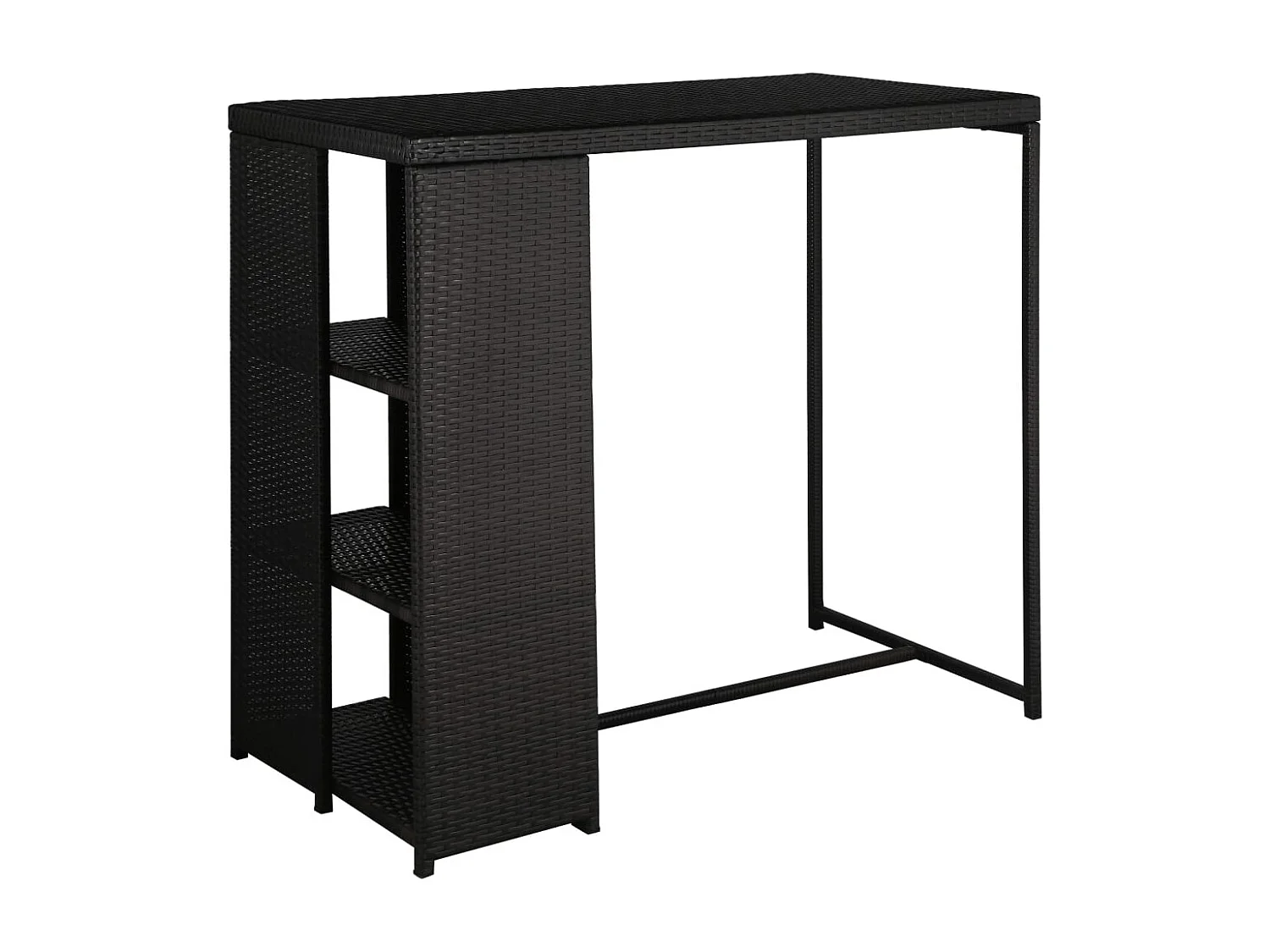 Henry Douglas 5-delige Tuinbarset met kussens poly rattan zwart