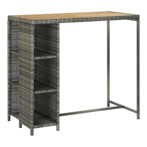 Henry Douglas  5-delige Tuinbarset met kussens poly rattan grijs