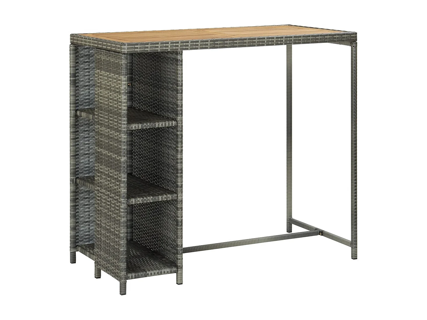 Henry Douglas 5-delige Tuinbarset met kussens poly rattan grijs