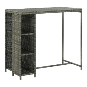 Henry Douglas  5-delige Tuinbarset met kussens poly rattan grijs