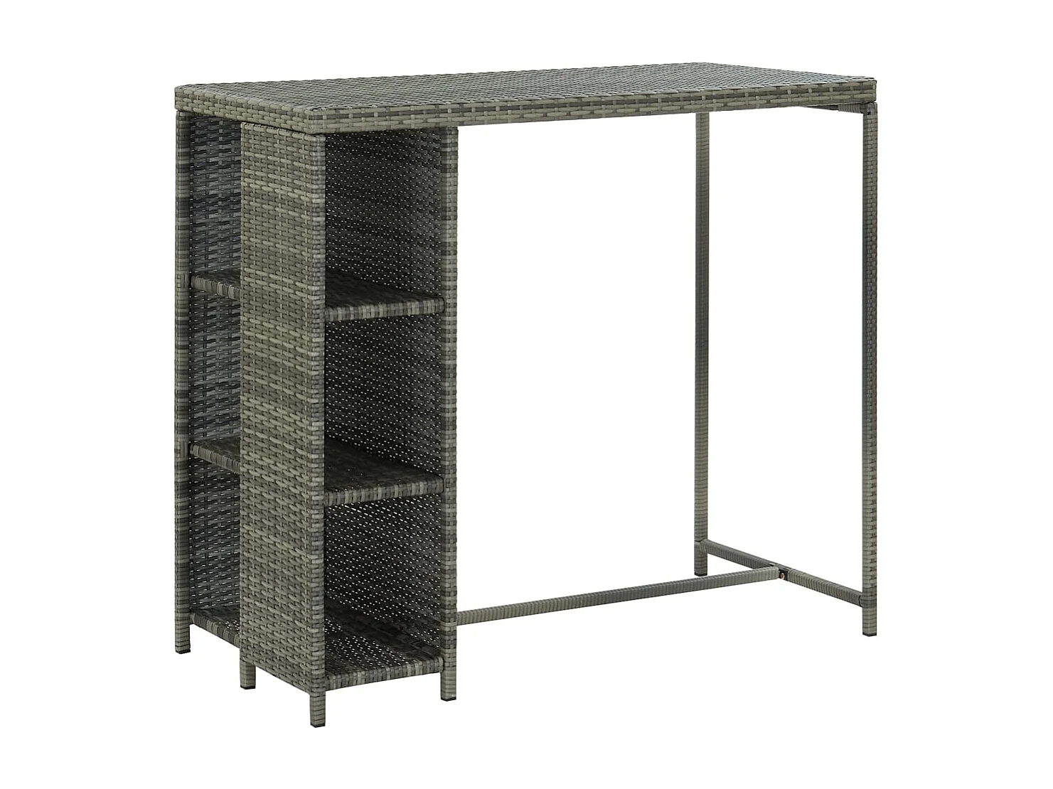 Henry Douglas 5-delige Tuinbarset met kussens poly rattan grijs