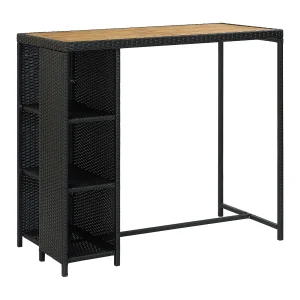 Henry Douglas  5-delige Tuinbarset met kussens poly rattan zwart