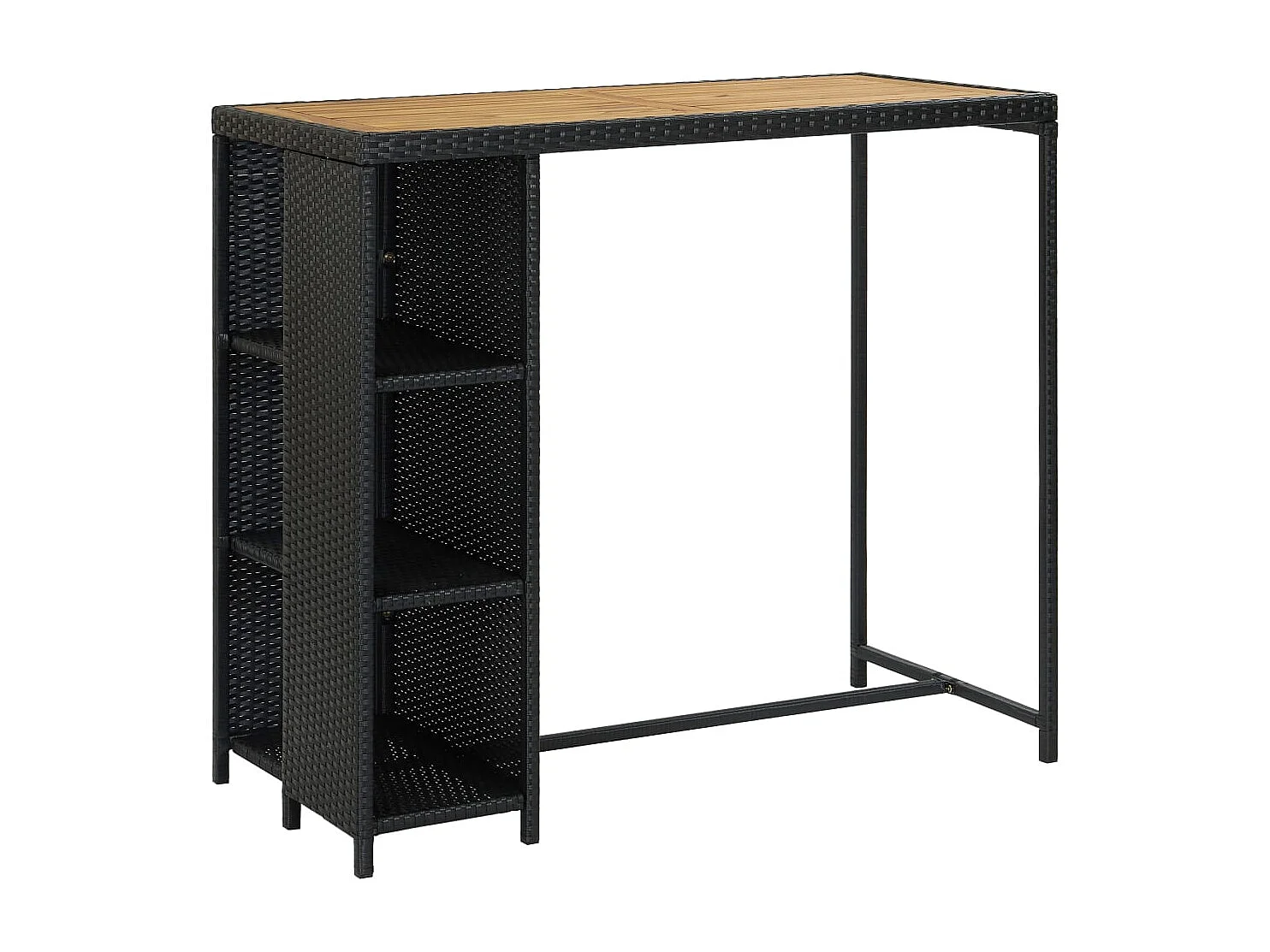 Henry Douglas 5-delige Tuinbarset met kussens poly rattan zwart