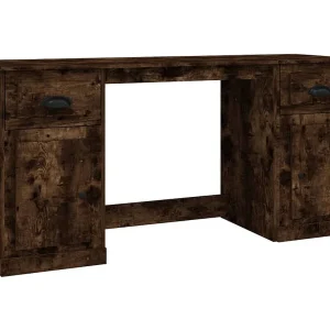 Hakan Bureau met kast bewerkt hout gerookt eikenkleurig Hakan Bureau met kast bewerkt hout gerookt eikenkleurig