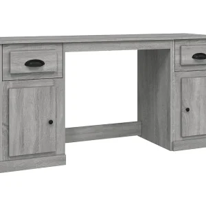 Hakan Bureau met kast bewerkt hout grijs sonoma eikenkleurig Hakan Bureau met kast bewerkt hout grijs sonoma eikenkleurig
