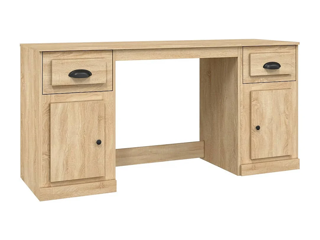 Hakan Bureau met kast bewerkt hout sonoma eikenkleurig