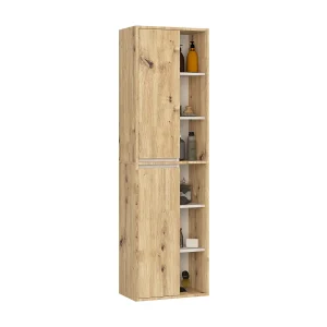Hangende Badkamerkast Kolomkast VAMI W50 met 2 Deuren en 10 Planken / Artisan Eik – Kasjmier / AKORD Furniture Factory / 50x170x30 cm Hangende Badkamerkast Kolomkast VAMI W50 met 2 Deuren en 10 Planken / Artisan Eik – Kasjmier / AKORD Furniture Factory / 50x170x30 cm