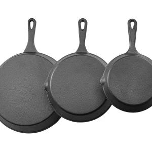 Gietijzeren Pan SucceBuy, 3 Stuks 16 Cm/22 Cm/26,5 Cm, Voorgebakken Sauteerpan met Hittebestendig Handvat, voor Oven, Gas, Elektrisch, Inductie, Zwart Gietijzeren Pan SucceBuy, 3 Stuks 16 Cm/22 Cm/26,5 Cm, Voorgebakken Sauteerpan met Hittebestendig Handvat, voor Oven, Gas, Elektrisch, Inductie, Zwart