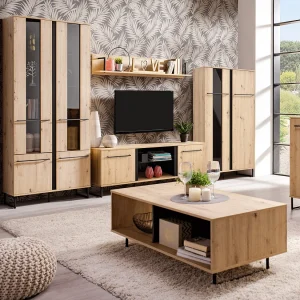 Highboard 84,5x153x35 cm Natuurlijk Zwart Highboard 84,5x153x35 cm Natuurlijk Zwart