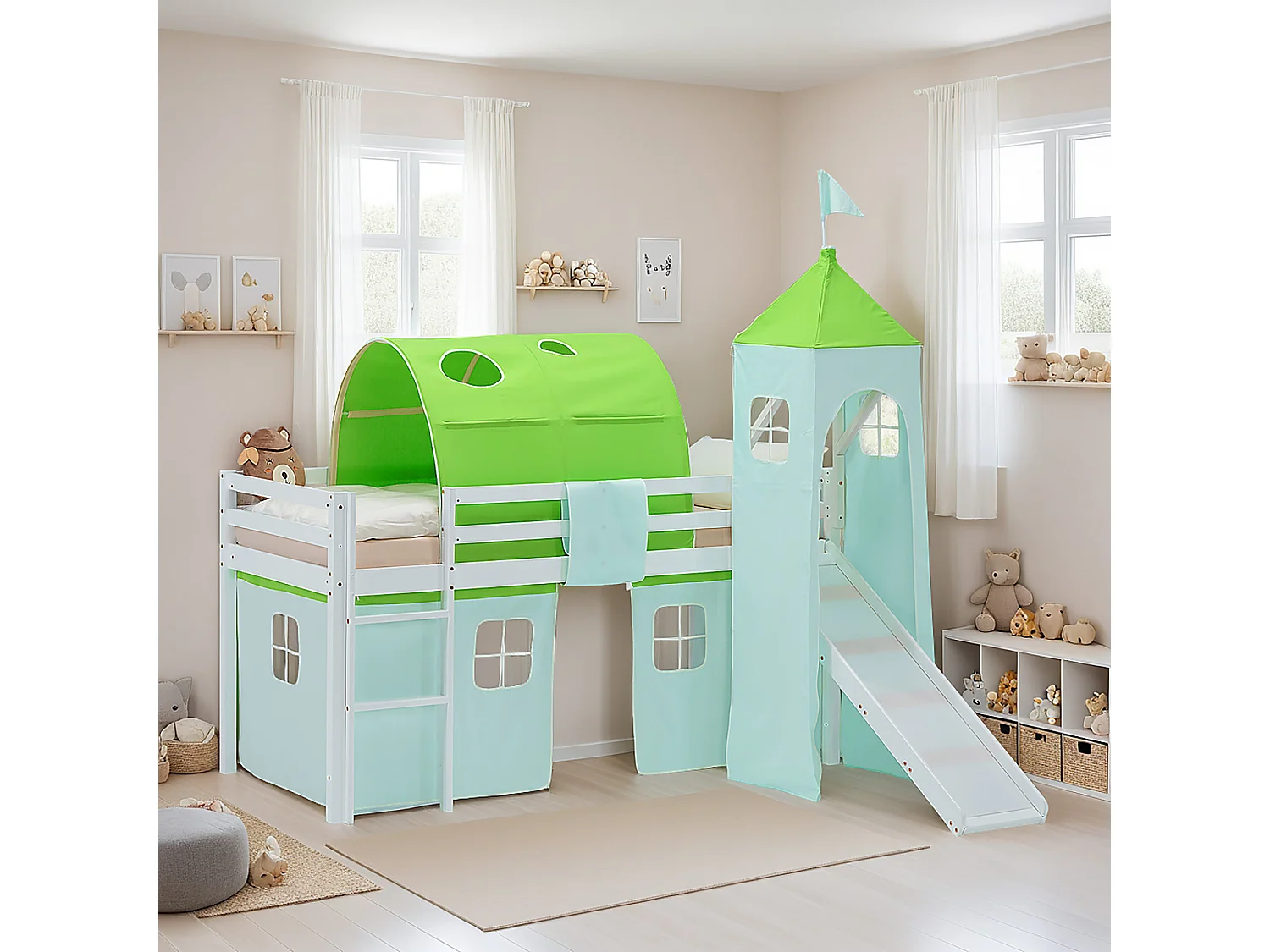 Halfhoogslaper voor Kinderen 90x200 cm Wit