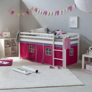 Hefbed 207,5x110x96,5 cm wit roze