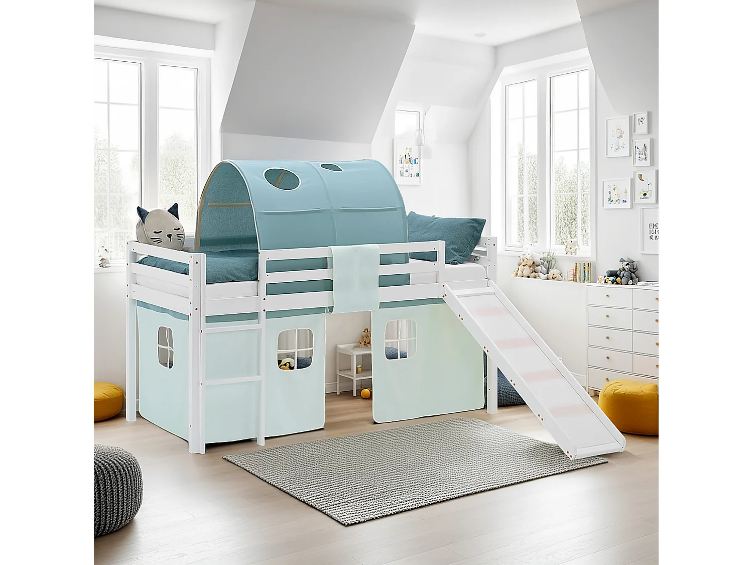 Halfhoogslaper voor Kinderen 90x200 cm Wit