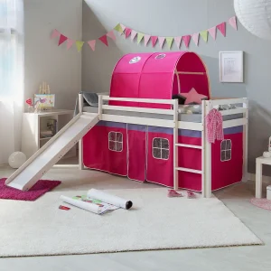 Hemsbed 207,5x110x219,5 cm Wit roze