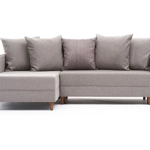 Hoekbank links lichtbeige stof Klina 215 cm