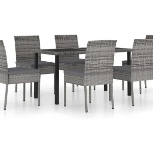 Glenn Samuel 7-delige Tuinset poly rattan grijs Glenn Samuel 7-delige Tuinset poly rattan grijs