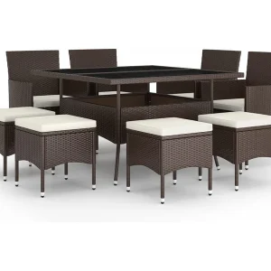 Hanko  9-delige Tuinset poly rattan bruin