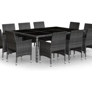 Havron 11-delige Tuinset poly rattan grijs Havron 11-delige Tuinset poly rattan grijs