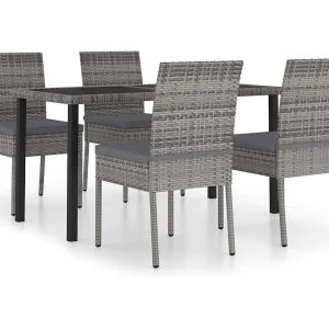Glenn Samuel 5-delige Tuinset poly rattan grijs Glenn Samuel 5-delige Tuinset poly rattan grijs