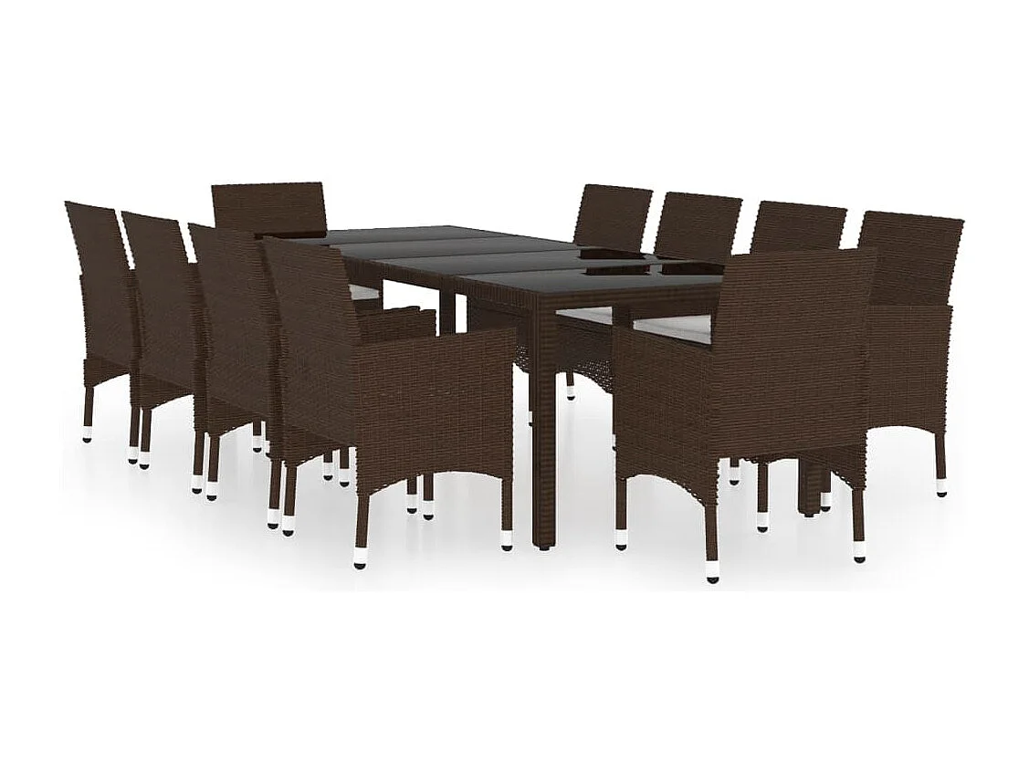 Havron 11-delige Tuinset poly rattan bruin