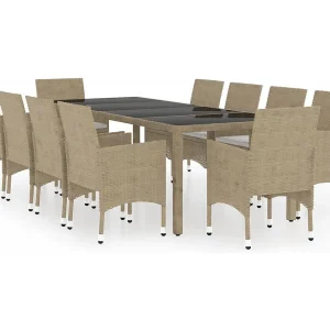 Havron 11-delige Tuinset poly rattan beige Havron 11-delige Tuinset poly rattan beige
