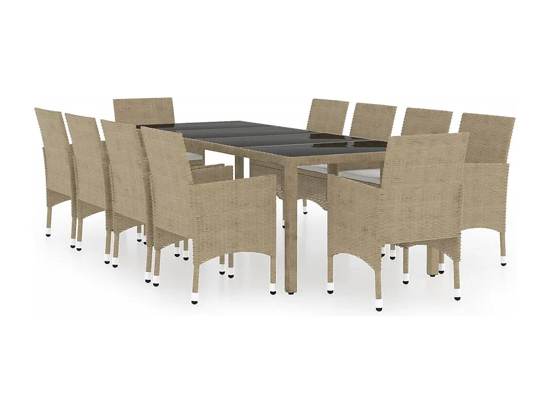 Havron 11-delige Tuinset poly rattan beige