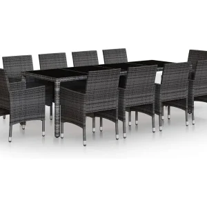 Havron 11-delige Tuinset poly rattan grijs Havron 11-delige Tuinset poly rattan grijs