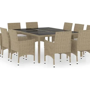 Havron 11-delige Tuinset poly rattan beige Havron 11-delige Tuinset poly rattan beige