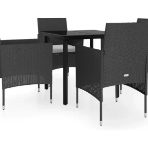 Hillsboro 5-delige Tuinset met kussens zwart Hillsboro 5-delige Tuinset met kussens zwart