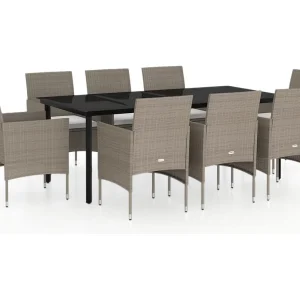 Hillsboro 9-delige Tuinset met kussens beige en zwart Hillsboro 9-delige Tuinset met kussens beige en zwart